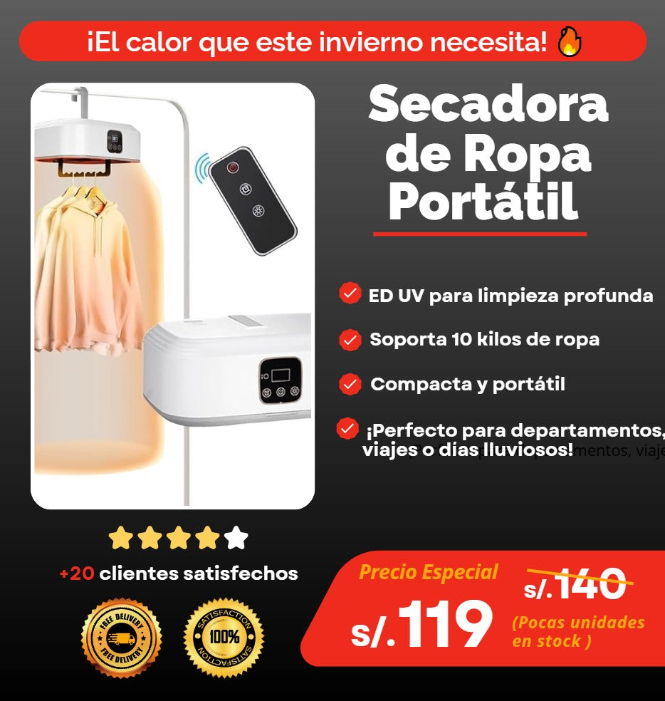 Secador de Ropa portátil de Emergencia